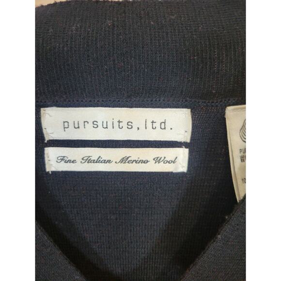 Pursuits Ltd. Brown Black 100% Merino Woolmark V-Neck Sweater Womens Large - Picture 5 of 9